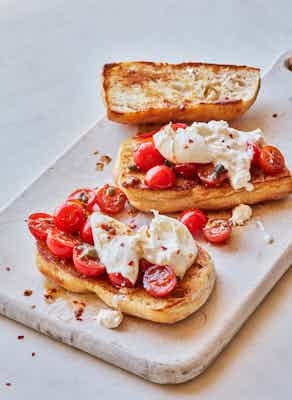 HR 2022 Summer SIP Burrata and Marinated Cherry Tomato Sandwiches Cover Try recipe saveur 17